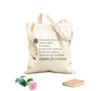 Borsa in tela Alla fine tutti i pezzi andranno al loro posto. Fino ad allora, ridete della confusione, vivete il momento e sappiate che tutto accade per una ragione. 340g/m² Borsa da disegno