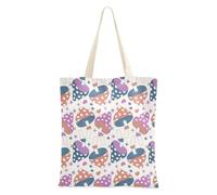Borsa in tela colorata con fungo in stile fumetto con tasche per borsa da lavoro piccola