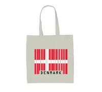 Borsa In Tela Con Bandiera Barcode Della Danimarca - Amore Per Copenaghen