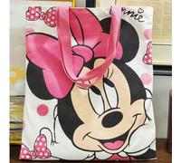 Borsa in tela con motivo di Topolino e Minnie di Disney, semplice e versatile, adatta per la città, con scomparto portaoggetti leggero e portatile, borsa a tracolla, borsa cosmetica, borsa casual da e