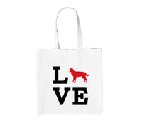 Borsa In Tela Con Silhouette Di Border Collie - Cucciolo Sheepdog