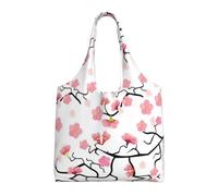 Borsa in tela con stampa di fiori di ciliegio giapponesi, borsa da pendolare, adatta per il fitness e il tempo libero, adatta per viaggi o shopping