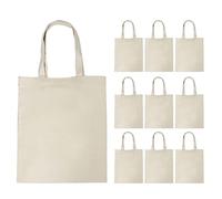 Borsa in Tela da 10 Pezzi Borsa in Stoffa Leggera in Tinta Unita di Grande capacità per L'uso Quotidiano (Beige tre)