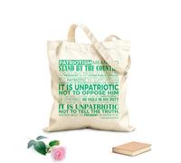 Borsa in tela Il patriottismo significa stare dalla parte del Paese. Non significa stare dalla parte del Presidente o di qualsiasi altro funzionario pubblico. Tessuto spesso 340g/m² Borsa da disegno