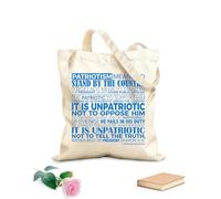 Borsa in tela Il patriottismo significa stare dalla parte del Paese. Non significa stare dalla parte del Presidente o di qualsiasi altro funzionario pubblico. Tessuto spesso 340g/m² Borsa da disegno