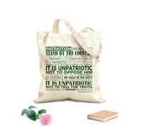 Borsa in tela Il patriottismo significa stare dalla parte del Paese. Non significa stare dalla parte del Presidente o di qualsiasi altro funzionario pubblico. Tessuto spesso 340g/m² Borsa da disegno