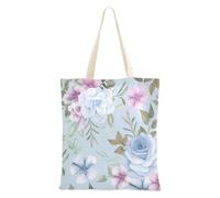 Borsa in tela media con tasche per lavoro, casual, per shopping, libro della spesa