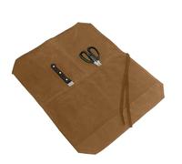 Borsa in tela per coltelli | Protezione per coltelli da posate in tela cerata - 7 scomparti durevole tela chef borsa per coltelli in tela con tracolla regolabile per utensili da cucina, Cachi
