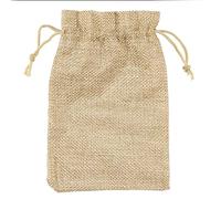 Borsa in tessuto, cordino 9,5 x 14,5 cm, sacchetto regalo, sacchetto per matrimonio, colore lino
