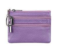 Borsa in vera pelle da donna con portachiavi, Lavanda., Taglia unica, Portamonete