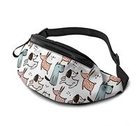 Borsa in vita Cani Divertenti con Cintura Tasca a Tracolla Regolabile sul Petto per Viaggiare Escursionismo Ciclismo Corsa