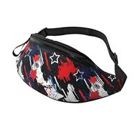 Borsa in vita casual patriottico con bandiera americana per uomo donna Borsa in vita regolabile per viaggiare escursionismo ciclismo corsa festival rave