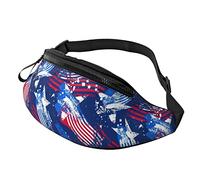 Borsa in vita casual patriottico con bandiera americana per uomo donna Borsa in vita regolabile per viaggiare escursionismo ciclismo corsa festival rave