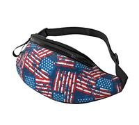 Borsa in vita casual patriottico con bandiera americana per uomo donna Borsa in vita regolabile per viaggiare escursionismo ciclismo corsa festival rave