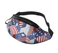 Borsa in vita casual patriottico con bandiera americana per uomo donna Borsa in vita regolabile per viaggiare escursionismo ciclismo corsa festival rave