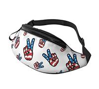 Borsa in vita casual patriottico con bandiera americana per uomo donna Borsa in vita regolabile per viaggiare escursionismo ciclismo corsa festival rave