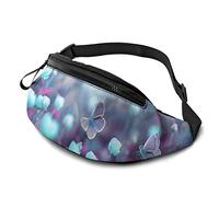 Borsa in vita con fiori azzurri selvaggi con cintura tasca a tracolla regolabile borsa a tracolla per viaggi escursionismo ciclismo corsa