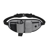 Borsa in Vita, con Strisce Riflettenti, Tasca del Telefono, Supporto per Bottiglia D'acqua per Correre, Fare Escursioni, Camminare per Cani (GREY)