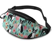 Borsa in vita per uomini e donne, Corgi con fiori floreali resistente con cinturino regolabile e foro per cuffie per allenamento all'aperto Corsa Escursionismo Cicli