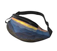 Borsa in vita unisex con stampa Blue Ridge Parkway Mountains, Borsa in vita con tracolla regolabile per sport da escursionismo da viaggio