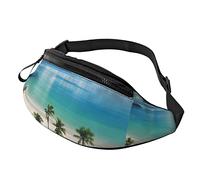 Borsa in vita unisex con stampa di palme con paesaggio tropicale, Borsa in vita con tracolla regolabile per sport da escursionismo da viaggio