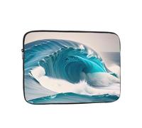 Borsa interna per computer portatile con onde marine blu, 17 pollici, borsa interna portatile antiurto adatta per viaggi, ufficio, ecc.