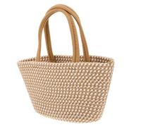 Borsa Intrecciata Donna in Filo di Cotone, Design Leggero e Versatile | Struttura Morbida e Capiente, Finitura Liscia e Delicata, per Passeggiate in Città e Vacanze al Mare