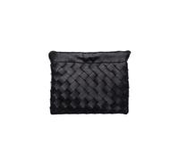 Borsa Intrecciata In Pelle Borsa a tracolla piccola alla moda for telefono Cloud da donna, chiusura magnetica, uso quotidiano, colore puro(Black)