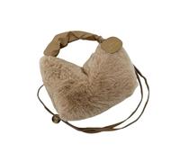 Borsa invernale in peluche Borsa a tracolla in peluche for autunno e inverno Senior Sense, versatile, stile straniero, soffice(Shallow khaki)