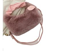 Borsa invernale in peluche Borsa a tracolla in peluche for autunno e inverno Senior Sense, versatile, stile straniero, soffice(Pink)