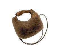 Borsa invernale in peluche Borsa a tracolla in peluche for autunno e inverno Senior Sense, versatile, stile straniero, soffice(Deep khaki)