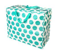 Borsa jumbo, turchese su crema
