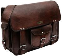 Borsa Laptop Uomo In Vera Pelle Marrone Handmade Tracolla Messenger Office