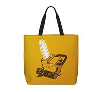 Borsa larga da donna in tela con stampa di motosega che piange, borsa per la spesa riutilizzabile, grande borsa da palestra in tela, borsa portatile per la spesa con tasca interna