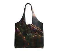 Borsa larga da donna in tela leggera ed elegante, con motivo grano dopo la pioggia, per le uscite quotidiane