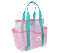 Borsa larga da spiaggia, in rete, riutilizzabile, grande, da piscina, da donna, per viaggi, crociera, picnic, campeggio, escursionismo, lago, resort, palestra, barca, sport, Maniglia verde per il