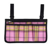 Borsa laterale in sedia a rotelle, busta di stoccaggio del bracciolo sedia a rotelle con portabicchieri e striscia riflettente Rose Red 600D Oxford Cloth Organizer per anziani