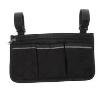 Borsa Laterale per Sedia Rotelle con Striscia Riflettente, Nera | Tessuto Pongee con Pp Cotone e Non Tessuto, Due Cinghie Hook And Loop, per Pazienti