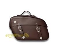 Borsa laterale sinistra pelle 30lt marrone sgancio rapido vari modelli custom