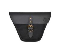 Borsa Laterale Tasca da Fianchetto Nero in Pelle e Cotone Cerato per Moto Motociletta compatibile con Royal Enfield Interceptor/Continental GT (Black) - EX MOTO