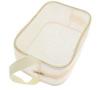Borsa Lavaggio a Rete Beige Media Manico Portatile | Organizer da Viaggio, Struttura Traspirante e Resistente All'umidità, Uso Casa e Viaggio