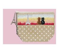 Borsa Le Bonheur des Dames contato kit punto croce "Pochette Parisian Cats", 23x