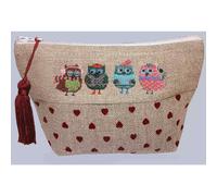 Borsa Le Bonheur des Dames contato petit point kit "Caso gufo natalizio", 18x11x