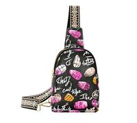 borsa leggera del corpo delle borse a tracolla del modello geometrico variopinto nero alla moda per le donne per il viaggio, Motivo geometrico colorato nero