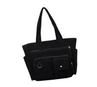 Borsa leggera in velluto a coste per le donne di grande capacità ascelle Pack Multi tasca borsa a tracolla casual per lavoro pendolarismo, Nero, As the pic show