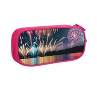 Borsa leggera per penne con stampa fuochi d'artificio per scuola, università, ufficio, viaggi, ragazzi, ragazze, adulti, rosa, Taglia unica, Set di zaini per la scuola