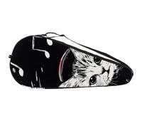 Borsa leggera per racchette da tennis, con grazioso gattino che ascolta la musica, con tracolla regolabile