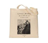 Borsa letteraria tote bag borsa con libro design borsa libro borsa biblioteca borsa mercato, Beige, Taglia unica