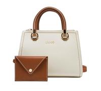 Liu Jo - Borsa da donna, in pelle bianca e marrone, design elegante con portamonete aggiuntivo, crema e marrone