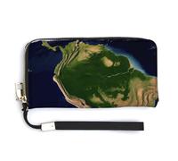 Borsa lunga alla moda di grande capacità con immagine satellitare del Sud America, design interno multi-scomparto - Soddisfa le tue diverse esigenze di viaggio
